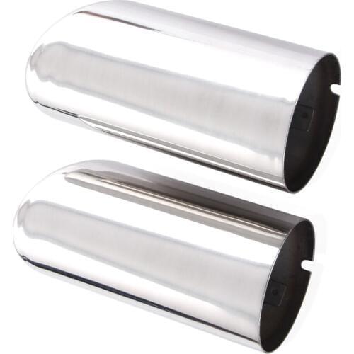 2x Car Chrome Stainless Steel Round Exhaust Pipe Tail Muffler Tip Pipe