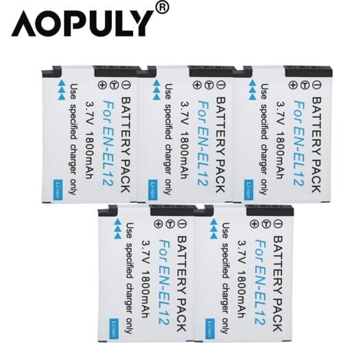 5pcs/lot EN-EL12 ENEL12 EN EL12 1400mAh Replacement Lithium Battery for Nikon Coolpix S620 S630 S610C S6100 S6200 S640 S710 z1