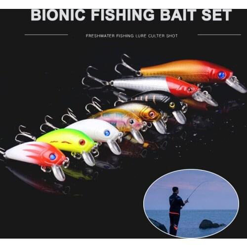 8Pcs/Set Fishing Lures Crankbaits with Treble Hook Topwater Baits Fishing Tools