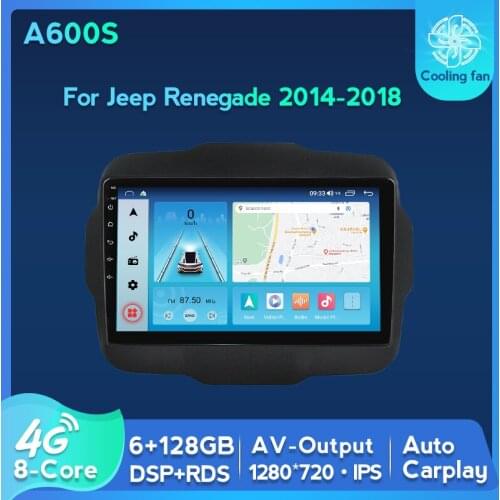 Android 11 Stereo Car Intelligent System Video Player 8-Core 4G For Jeep Renegade 2014-2018 GPS Navigation IPS 1280*720 Carplay