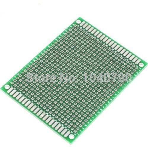 Free Shipping 6*8cm 5pcs Double sided PCB Printed Circuit Board Prototyping FR-4 Glass Fiber Universal double circuit board