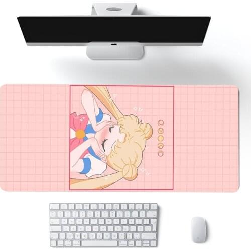 Anime kawaii Big Mouse Pad Large Rubber Gaming Mat Speed Kawaii XL MousePad Keyboard Locking Edge Otaku Compute mouse pad