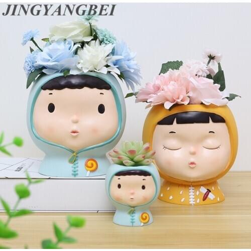 Bigger Cartoon PVC Flower Pot Lovely Succulent Vase Plants Planter Mini Bonsai Cactus Flower Pot Home Decor Craft