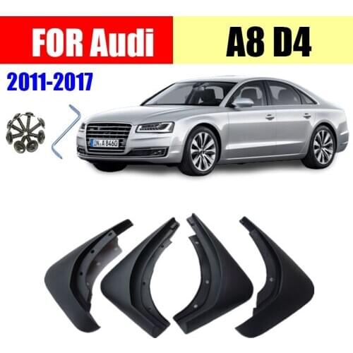 Mudflaps for Audi A8 D4 Mudguards Fender D4 Mud flap splash Guard Fenders Mudguard car accessories Front Rear 4 PCS