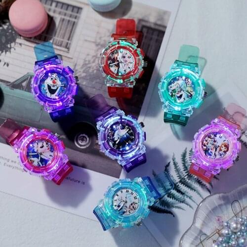 Disney Frozen Children Watches Spiderman Colorful Light Source Boys Watch Girls Kids Party Gift Clock Wrist Relogio Feminino