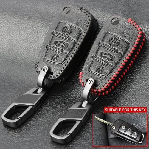 New Leather Car Remote Key Case Cover Protective Shell For Audi C6 R8 A1 A3 Q3 A4 A5 Q5 A6 S6 A7 B6 B7 B8 8P 8V 8L TT RS Sline