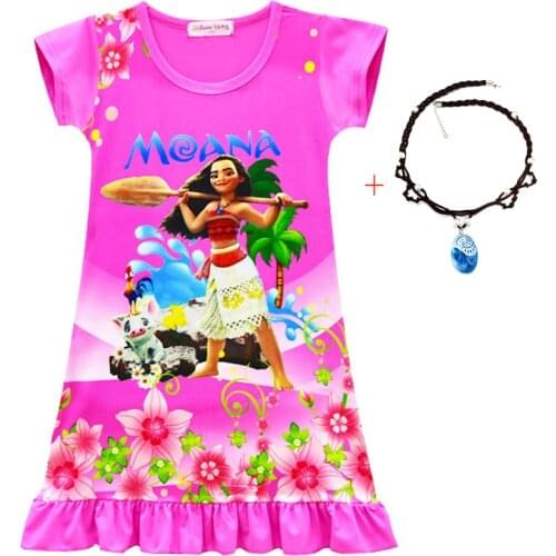 Kids Dress for Girls Moana Dress Pajamas Nightgowns Sleepwear Princess Dress Toddler Clothes Children Vaiana Home Wear Costumes