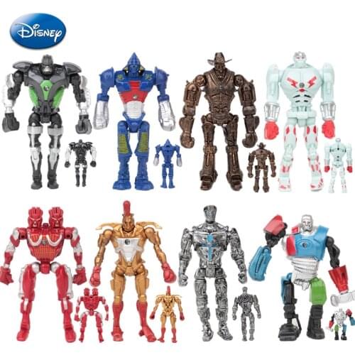 Disney 8pcs/lot Real Steel Action Figures Model Toys Atom Movie Zeus Twin Cities Midas Robot Anime Non-JAKKS Robot Model Toys