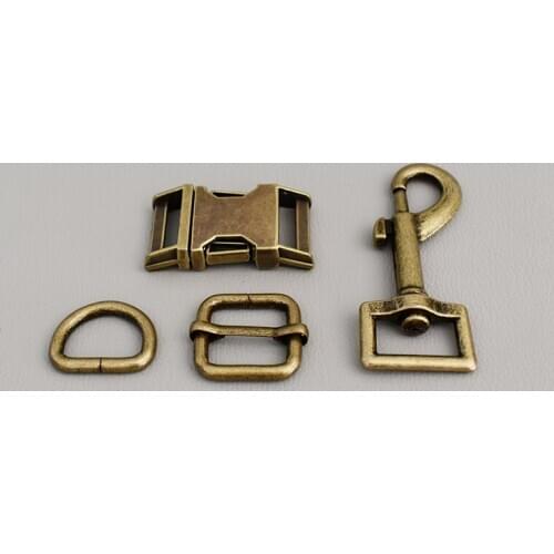 20 Setmetal Buckle Adjust Retailing For Handmade Puppy Collar Leash Set Harness Dee Rings 20mm Bag Parts