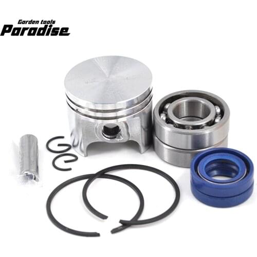 37mm Piston Ping Rings Kit w/t Crank Bearing Oil Seal Kit For STIIHL 017 MS170 MS 170 Chainsaw Parts - 8mm pin Replacement Parts