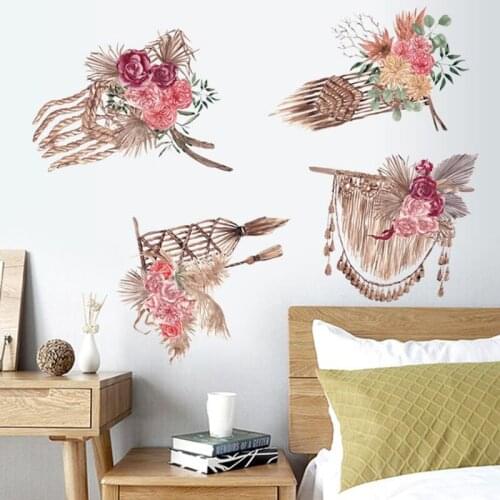 Creative Retro Ethnic Dream Catcher Wall Sticker Bedroom Living Room Porch Landscaping Decorative Stickers