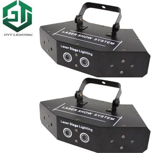 2pcs/lot RGB laser dj lighting LED stage effect lights laser projector Full color DMX512 LED Beam light for Disco home party Bar