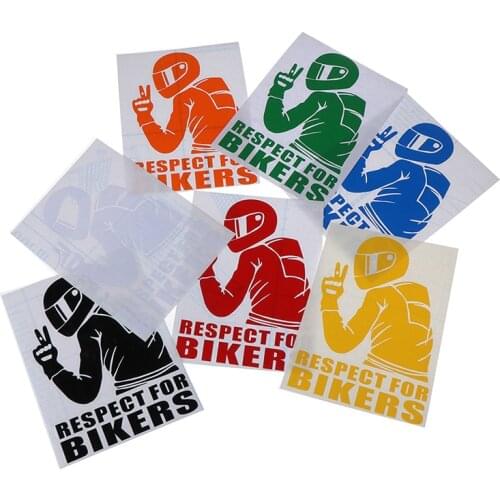 Hot sale Car Stickers Motorcycle Car Styling Decoration Respect for Bikers Sticker on Auto Vinyl Funny 3D Stickers and Decals