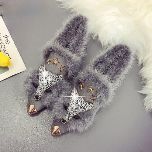 Winter flat loafers women metal toe glitter brand designer loafers ballet flats shoes for woman