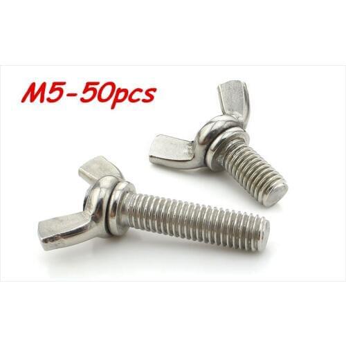 M5*8/10/12/16/20/25/30/35/40mm Stainless Steel Butterfly bolt Wing screw Claw bolt 50pcs Free Shipping
