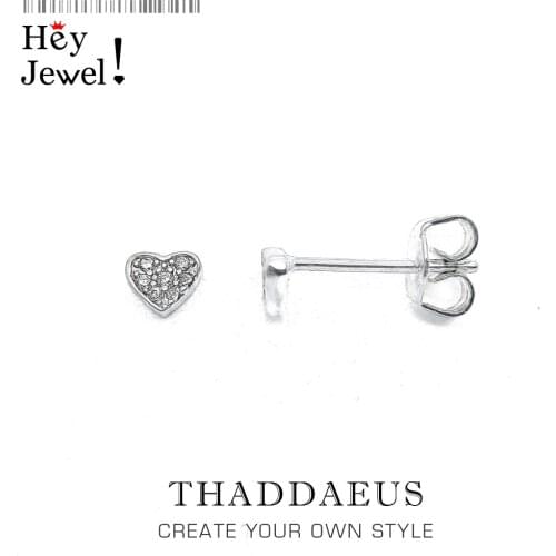 Small Heart Pave Stud Earrings,Europe Style Fashion Autumn Jewerly For Women,2018 Gift In 925 Sterling Silver,Super Deals