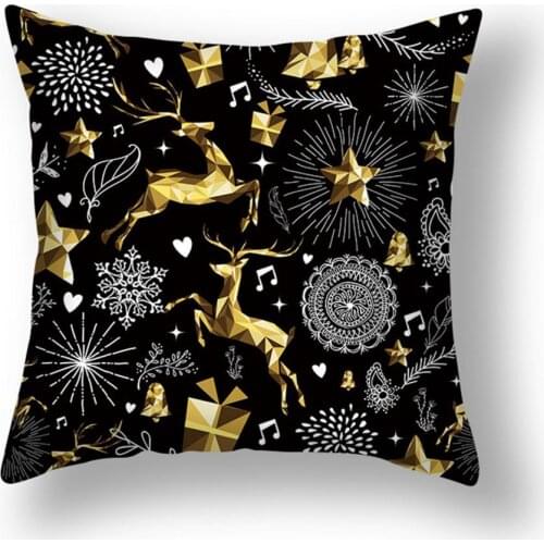 Fashion Christmas Pillowcase Shrink Resistant Polyester Peach Skin Snowflake Throw Pillow Cover Home Decor