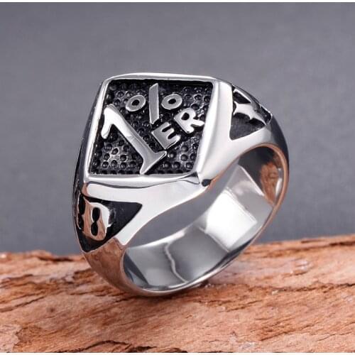 HD MC Mens Digital Ring Fashion Personality Punk Stainless Steel Jewelry Biker Accessories Boyfriend Gift Wholesale