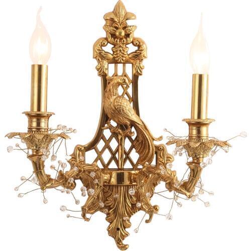 Free Shipping Copper E14 AC Wall Lamp Living Room Wall Light lamparas de pared applique murale luminaire D34cm H40cm Wall Lighs