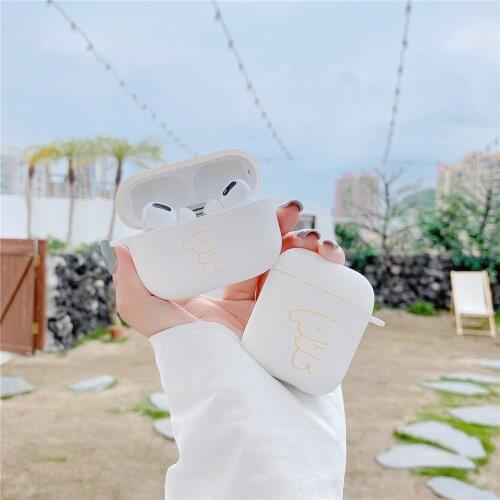 Kjoew Original For Apple Airpods 1 2 pro Wireless Earphone Case cute white bear For Apple AirPods TPU Cute Cover Box Case