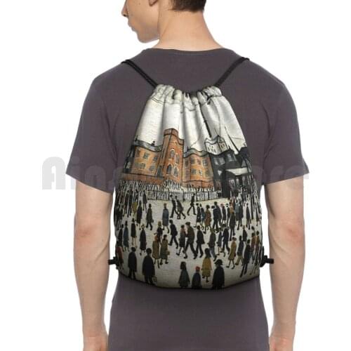 Going To Work Laurence Stephen Ls Lowry Backpack Drawstring Bag Riding Climbing Gym Bag Going To Work Industry England