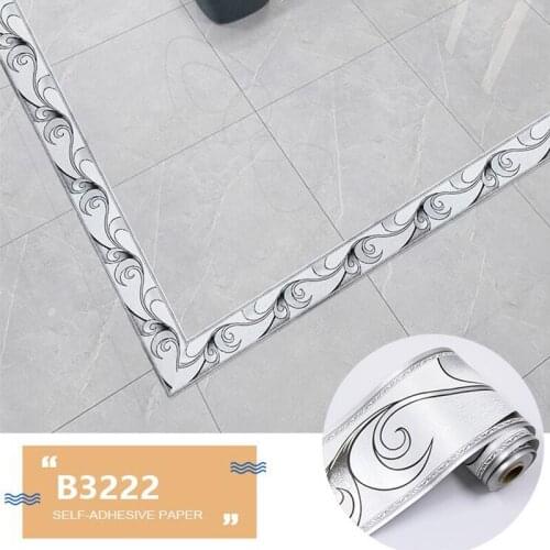 9 Meter Self Adhesive Wall Skirting Border Sticker Waterproof Vintage PVC Wallpaper Diy Home Decor Tile Waist Line Stickers