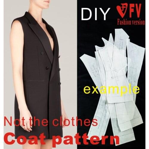 Clothing DIY Overcoat Sewing Pattern Coat Sewing Template Cutting drawing BFY-39