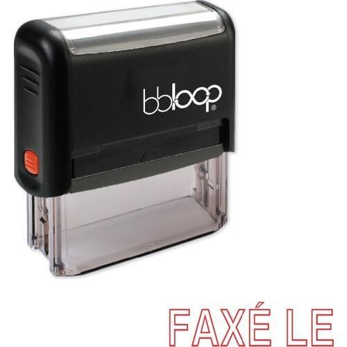 BBloop French Language "FAXE LE" Self-Inking Stamp, Rectangular, Laser Engraved, RED