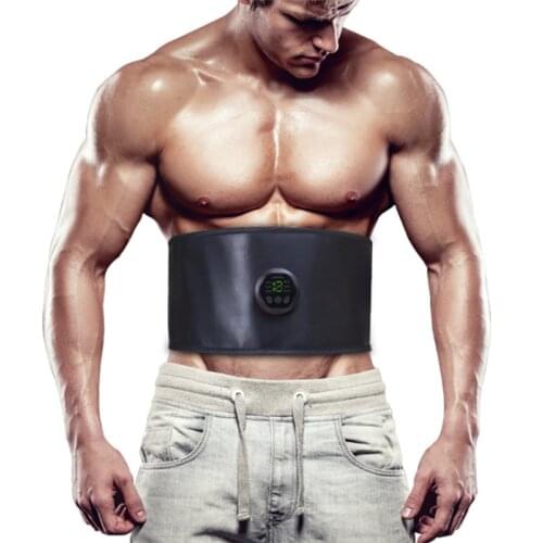 Intelligent Unisex USB Rechargeable EMS Fitness Trainer Belt LED Display Electrical Muscle Stimulator Abdominal Muscle Sticker