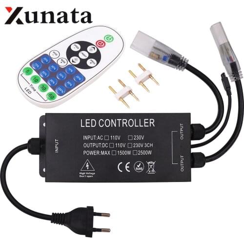 US110V EU AU UK 220V Dimmer with 23key RF Remote Controller 1500W 2500W For 5050 2835 LED Strip Neon Light 6MM 12MM 15MM