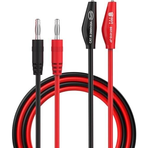 1Pair 104cm Alligator Clips Wire to AV Banana Plug Test Cable Line Lead Connector Dual Tester Probe for Multimeter Measure Tools