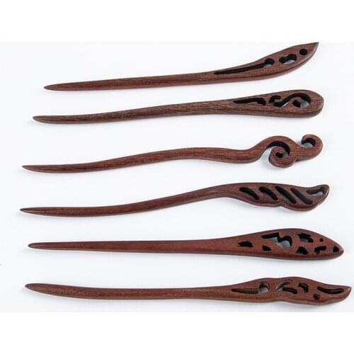 1Pcs Vintage Handmade Wooden Green Sandalwood Hairpins Women Hair Pin Ancient Chinese Headdress Jewelry