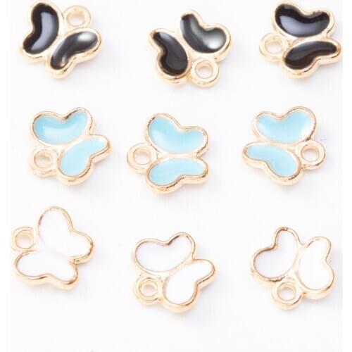 10pcs Enamel butterfly Charm Pendant For Women Necklace Pendant Making Alloy Beads Fit Bracelet DIY Jewelry Accessory js2282