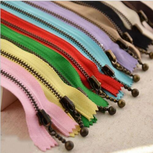 100pcs 12/15/20cm 3# Colorful Closed End Metal Zippers Drop Tailor Sewing Craft