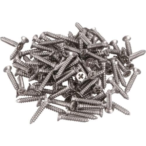 100 Pcs M1.4 x 8mm Cross Head Countersunk Self Tapping Screw