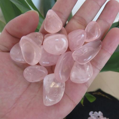 200g/lot) AAA+ 15~25mm Wholesale Natural Rose Quartz Tumbled Stone Pink Quartz Chakra Healing Reiki Garden Quartz Fengshui 2019
