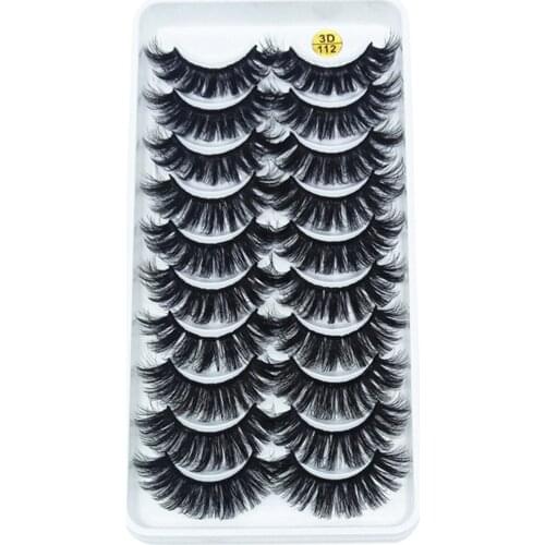 2021 10 Pairs Multi Layered False Eyelashes Fluffy Volume Lashes 3D Layered Effect Reusable Easy to Apply False Eyelashes