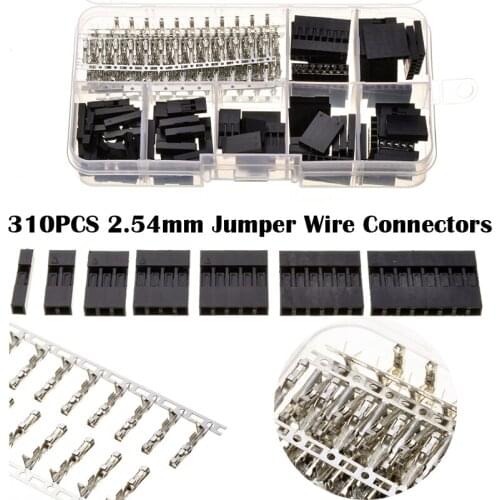 310pcs/set Dupont Wire Jumper Pin Header Connector Housing Kit Male Crimp Pins+female Pin Connector Terminal Pitch With Box