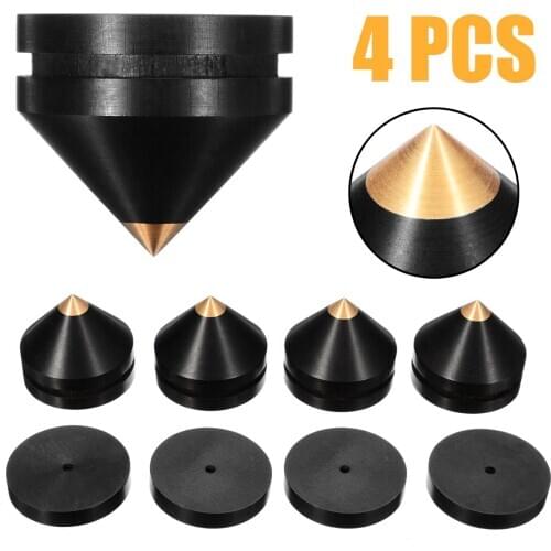 4pcs Newest 23mm Ebony Speaker Isolation Copper Stand Feet Audio Amplifier Phono Insulation Stands Durable Speakers Repair Parts