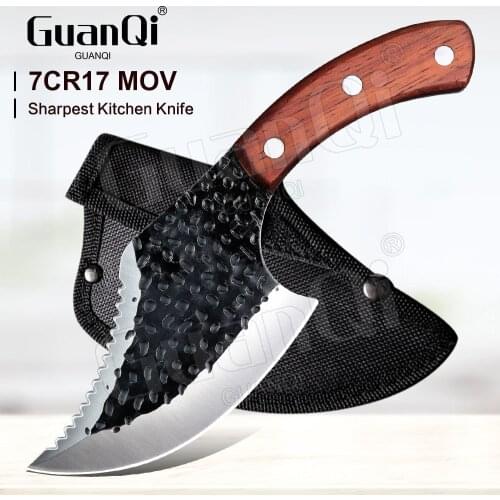 5 Inch Handmade Forged 7cr17mov Steel Kitchen Butcher Cleaver Knife Outdoor Axes Tactical Camping Survival Hunting Pocket Knives
