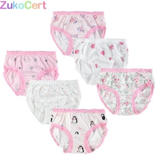 6Pcs/Lot 100% Organic Cotton Baby Girls Briefs High Quality Kids Briefs Shorts Panties For Childrens Underwear Clothes 2-8 y