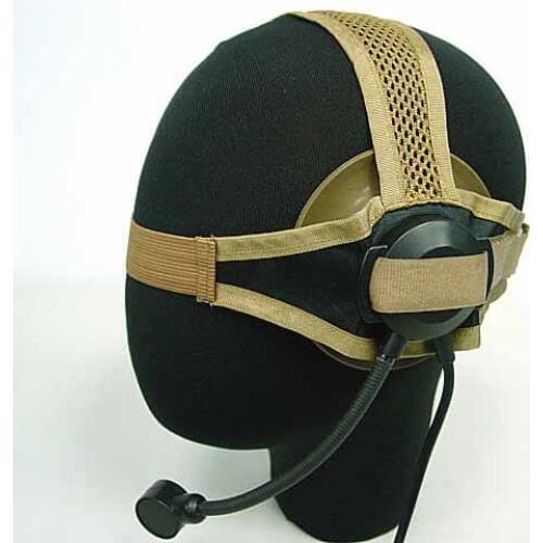 Airsoft TASC Headset headphone Tan OD f/ ICOM PTT 2 Pin Radio Walkie