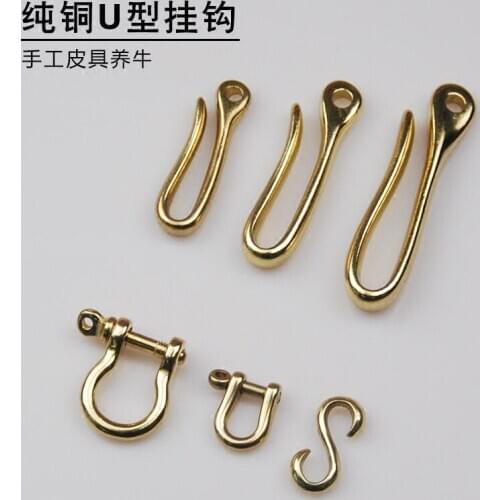 DIY handmade leather accessories 30120,Belt pure copper U-shaped hook,leather tool