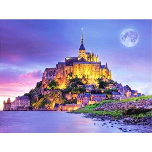 5D DIY Full Round/Square Diamond Painting Mont Saint Michel 3D Embroidery Cross Stitch Rhinestone Mosaic Home Decor Art Yc976
