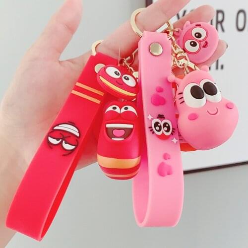Animation LARVA Keychain Lovely Doll Backpack Decoration Bag Pendant Car Keys Accessories Keyring Wrist Strap Hot Sale Gift New