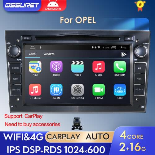 2 Din 7'' Android10.0 Car DVD Radio Player Video For Opel Astra Vectra Antara Zafira Corsa GPS Navi 4G Wifi Car Stereo SWC DSP