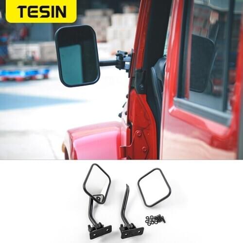 Car Rearview Mirror for Jeep Wrangler 1987+ Adjustment Blind Spot for Jeep Wrangler YJ TJ JK JL 2007-2018 Exterior Accessories