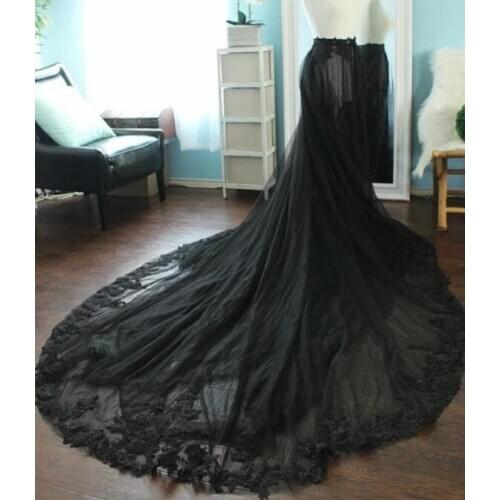 Black Lace Tulle skirt Black Tulle Skirt Black Bridal Skirt Tulle Wedding Skirt Black Wedding Skirt Black Skirt
