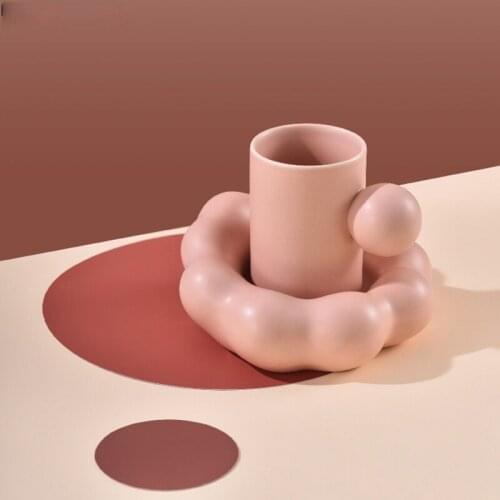 Home Ceramic Mug Creative Shape Breakfast Coffee Cup Couple Milk Cup 280ml Coffee Mug Living Room Decoration Dining Tableware