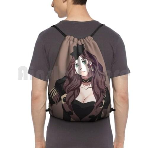 Dorothea-Fire Emblem Three Houses Backpack Drawstring Bag Riding Climbing Gym Bag Fire Emblem Fire Emblem Three Houses Black
